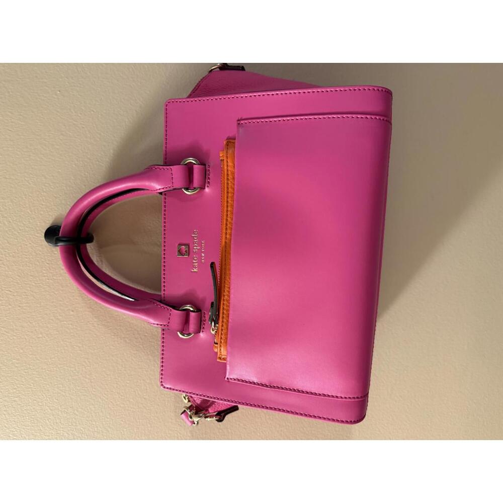 kate spade Hot Pink Satchel with Orange Accent Pouch